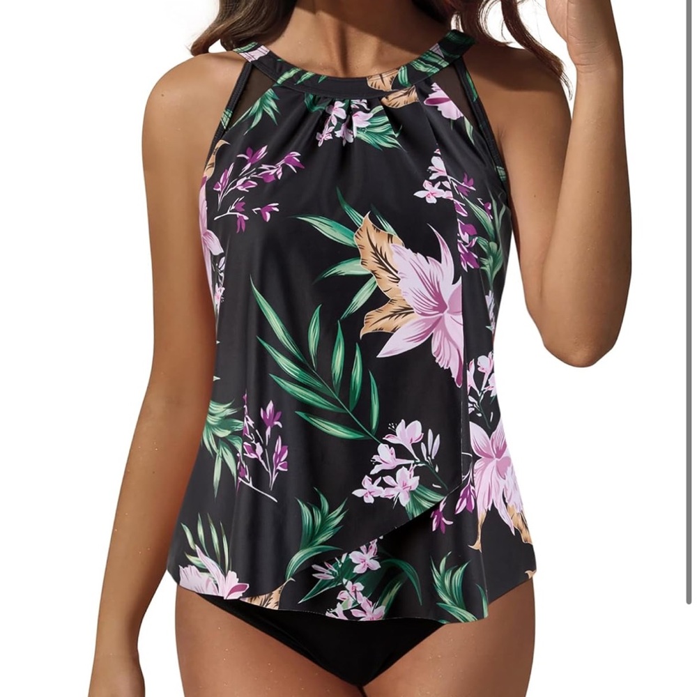 NWOT From Amazon 2 Piece Floral Swim Set Size M